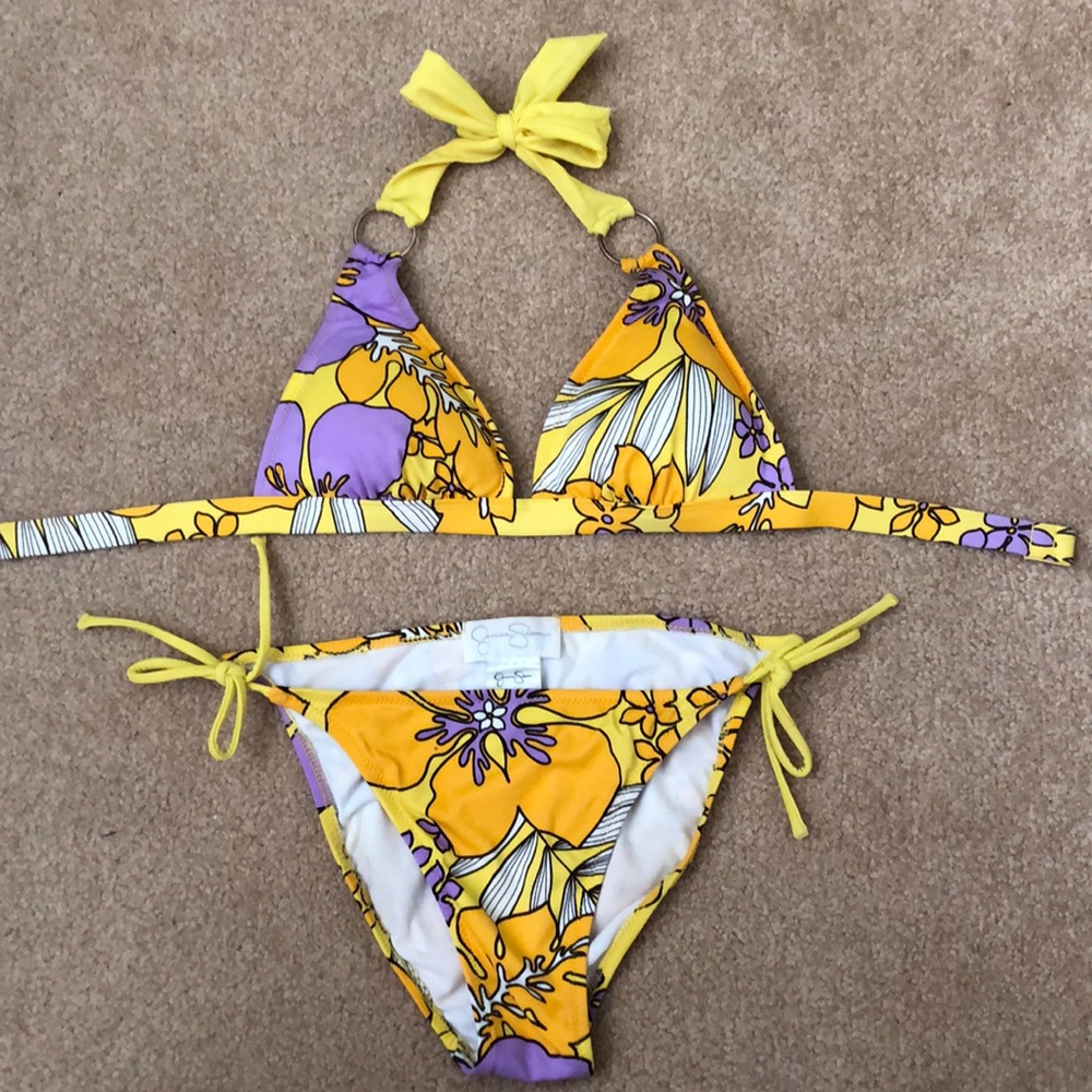 SOLD Jessica Simpson yellow Swimsuit Bikini XS/SM